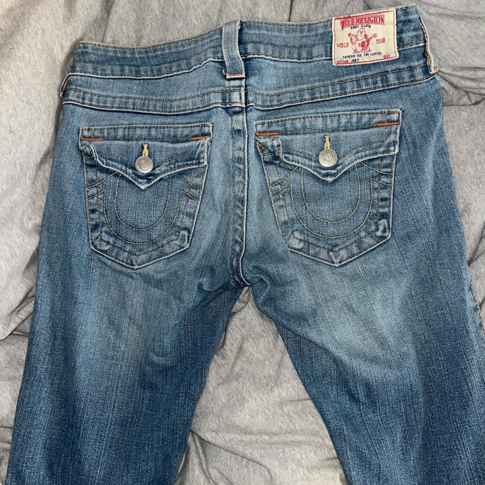 TRUE RELIGION LOW RISE FLARE JEANS